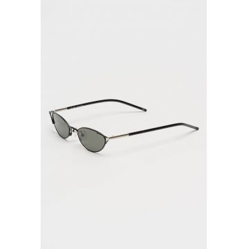 Ochelari de soare cat-eye cu lentile uni - Negru/Argintiu
