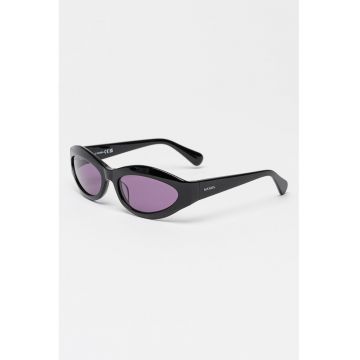 Ochelari de soare cat-eye cu logo pe brate - Negru