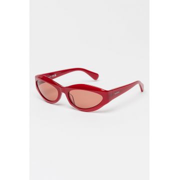 Ochelari de soare cat-eye cu logo pe brate - Visiniu