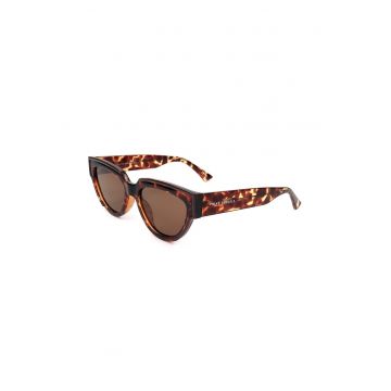 Ochelari de soare cat-eye cu model animal print - Maro/Bej