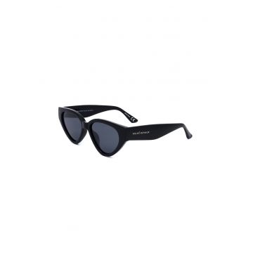 Ochelari de soare cat-eye cu rama cu model tortoise - Negru