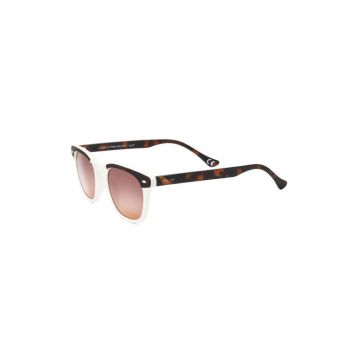 Ochelari de soare clubmaster cu lentile polarizate - Alb/Maro