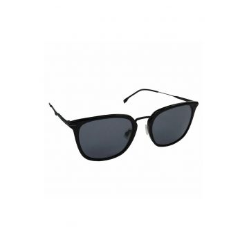 Ochelari de soare clubmaster cu lentile uni - Negru