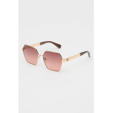 Ochelari de soare cu lentile hexagonale - Auriu deschis