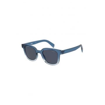 Ochelari de soare dreprunghiulari cu rama aspect in degrade si model unisex - Albastru petrol