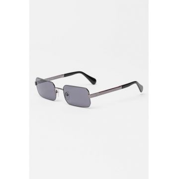Ochelari de soare dreptunghiulari cu rama metalica - Argintiu