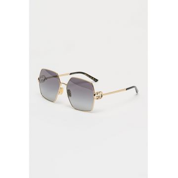 Ochelari de soare hexagonali cu lentile degrade - Auriu/Negru