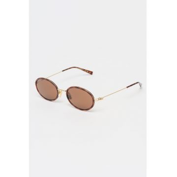 Ochelari de soare ovali - Auriu/Maro cognac