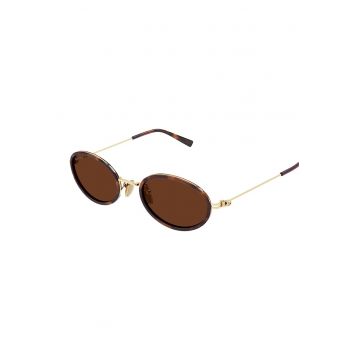 Ochelari de soare ovali - Auriu/Maro cognac