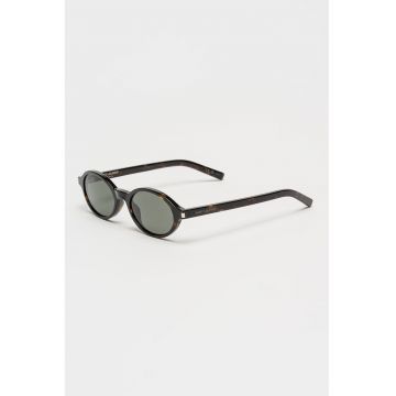 Ochelari de soare ovali cu animal print - Maro inchis