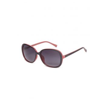 Ochelari de soare ovali cu lentile in degrade - Negru - Rosu stins -