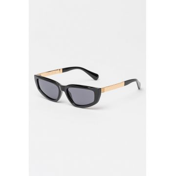 Ochelari de soare ovali cu lentile uni - Negru