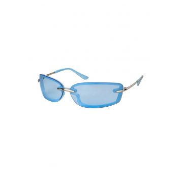 Ochelari de soare ovali cu model unisex - Albastru pastel