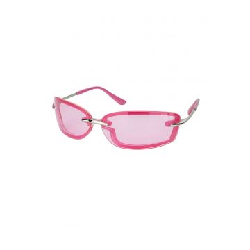 Ochelari de soare ovali cu model unisex - Roz pastel