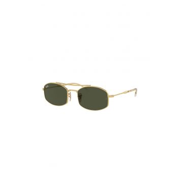 Ochelari de soare ovali unisex cu rama metalica - Auriu -