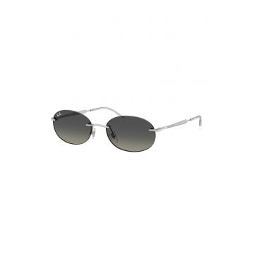 Ochelari de soare ovali unisex cu rama metalica