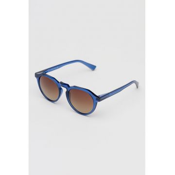 Ochelari de soare pantos unisex cu lentile oglinda - Albastru