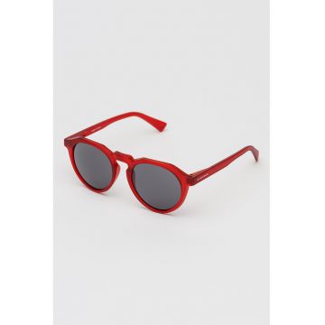 Ochelari de soare pantos unisex cu logo discret - Rosu inchis