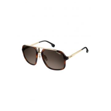 Ochelari de soare patrati - aviator - unisex - cu aspect tortoise