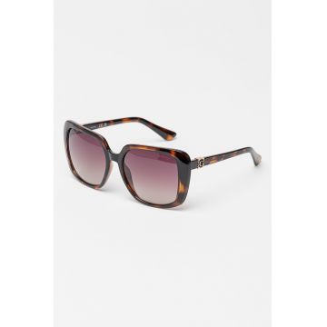 Ochelari de soare patrati cu lentile in degrade - Maro inchis