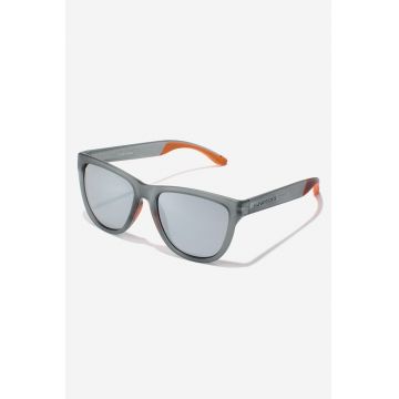 Ochelari de soare patrati cu lentile polarizate si model unisex - Gri/Portocaliu