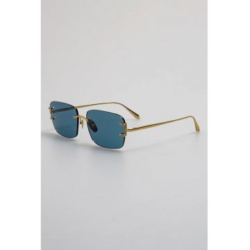 Ochelari de soare patrati cu lentile uni si model unisex - Auriu