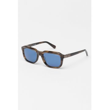 Ochelari de soare patrati cu logo discret - Kaki inchis