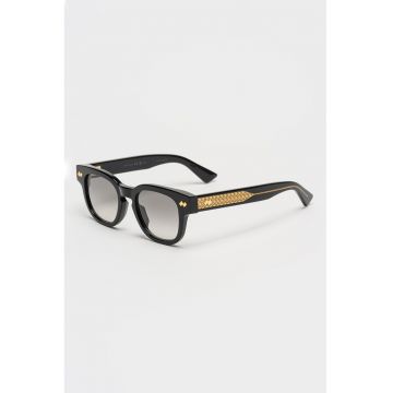 Ochelari de soare patrati cu model unisex - Auriu/Negru