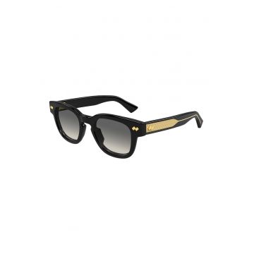 Ochelari de soare patrati cu model unisex - Auriu/Negru