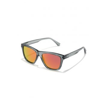 Ochelari de soare patrati cu model unisex si lentile polarizate - Gri deschis