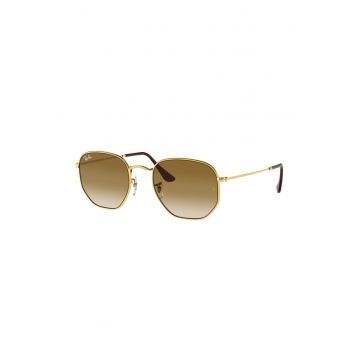Ochelari de soare rotunzi unisex cu rama metalica - Auriu/Visiniu