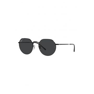 Ochelari de soare rotunzi unisex cu rama metalica - Negru -