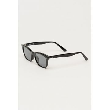 Ochelari de soare rotunzi unisex cu rama metalica - Negru -