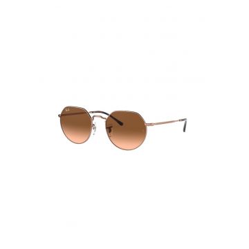 Ochelari de soare rotunzi unisex cu rama metalica - Negru/Auriu rose