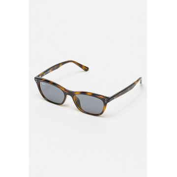 Ochelari de soare rotunzi unisex cu rama metalica - Negru/Maro