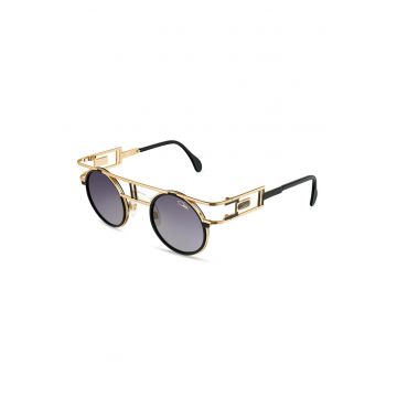 Ochelari de soare rotunzi unisex cu rame metalice - Auriu/Negru