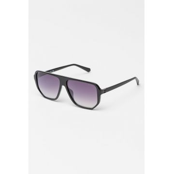 Ochelari de soare shield cu lentile in degrade - Negru