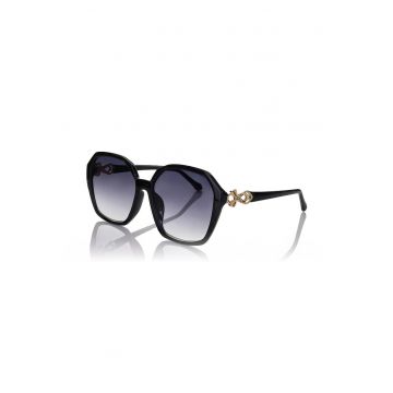 Ochelari de soare unisex cu lentile degrade - Auriu/Negru