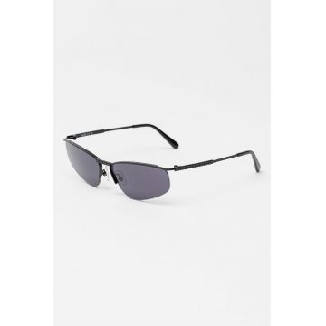 Ochelari de soare unisex cu rama metalica - Negru