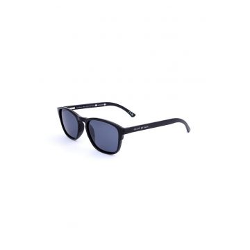 Ochelari de soare unisex dreptunghiulari Nelson - Negru