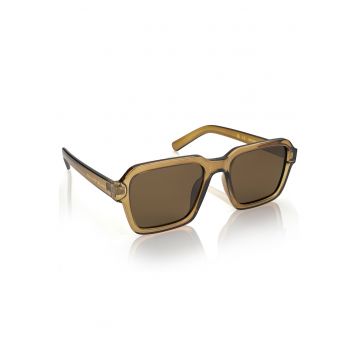 Ochelari de soare unisex dreptunghiulari polarizati - Caramel
