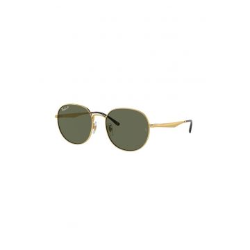 Ochelari de soare unisex rotunzi cu rama metalica - Auriu -