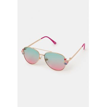 Ochelari de soare aviator cu lentile degrade - Auriu/Roz