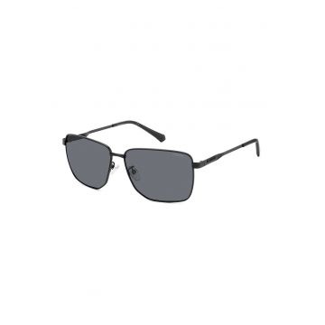 Ochelari de soare aviator cu rama de otel - Negru