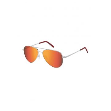 Ochelari de soare aviator - Visiniu/Argintiu