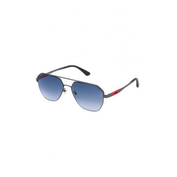 Ochelari de soare barbati  SPLP30-590568 - lentile albastre degradé Ø59 mm - pod 15 mm - brate 145 mm - UV400 - rama gri metal