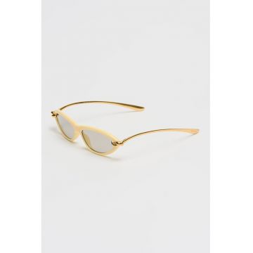 Ochelari de soare cat-eye - Auriu/Crem