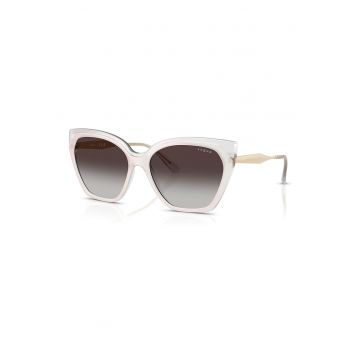 Ochelari de soare cat-eye cu lentile in degrade - Alb/Alb fildes/Gri deschis