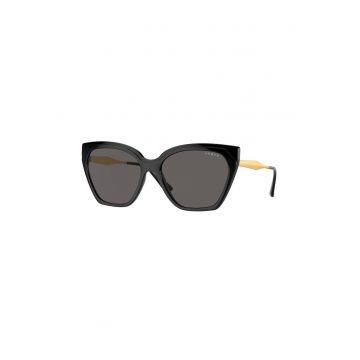 Ochelari de soare cat-eye cu lentile in degrade - Negru/Galben