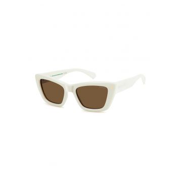 Ochelari de soare cat-eye cu lentile polarizate - Alb murdar